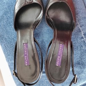 Ralph Lauren slingback black pumps, Italian made, sz 10